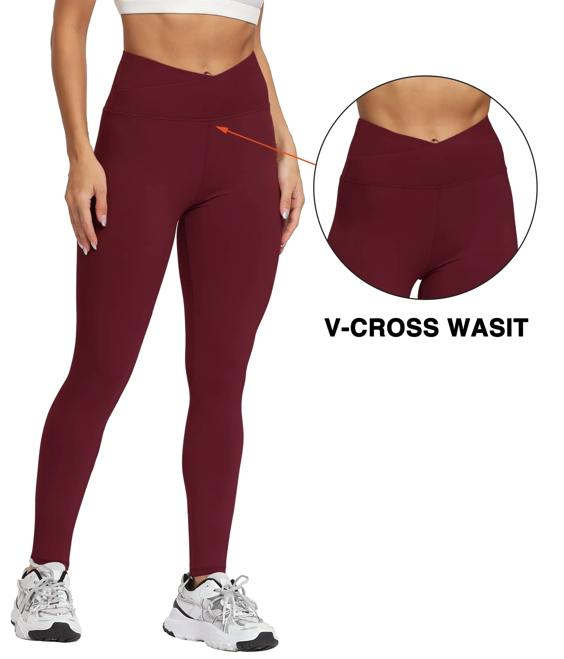 Natural Feelings Buttercloud Cross Waist Leggings for Women High Waist Cross Leggings Yoga Workout PantsTight