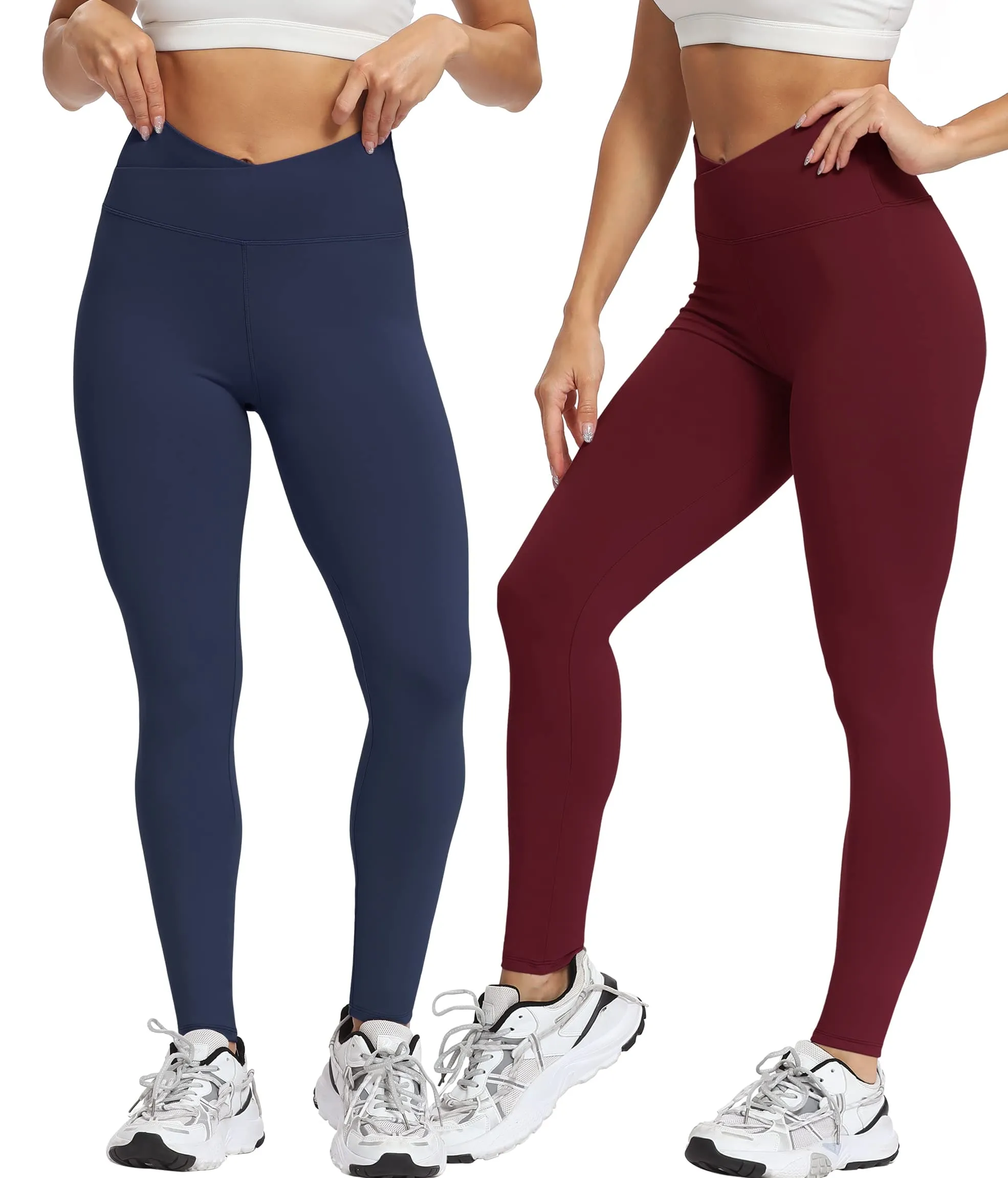 Natural Feelings Buttercloud Cross Waist Leggings for Women High Waist Cross Leggings Yoga Workout PantsTight