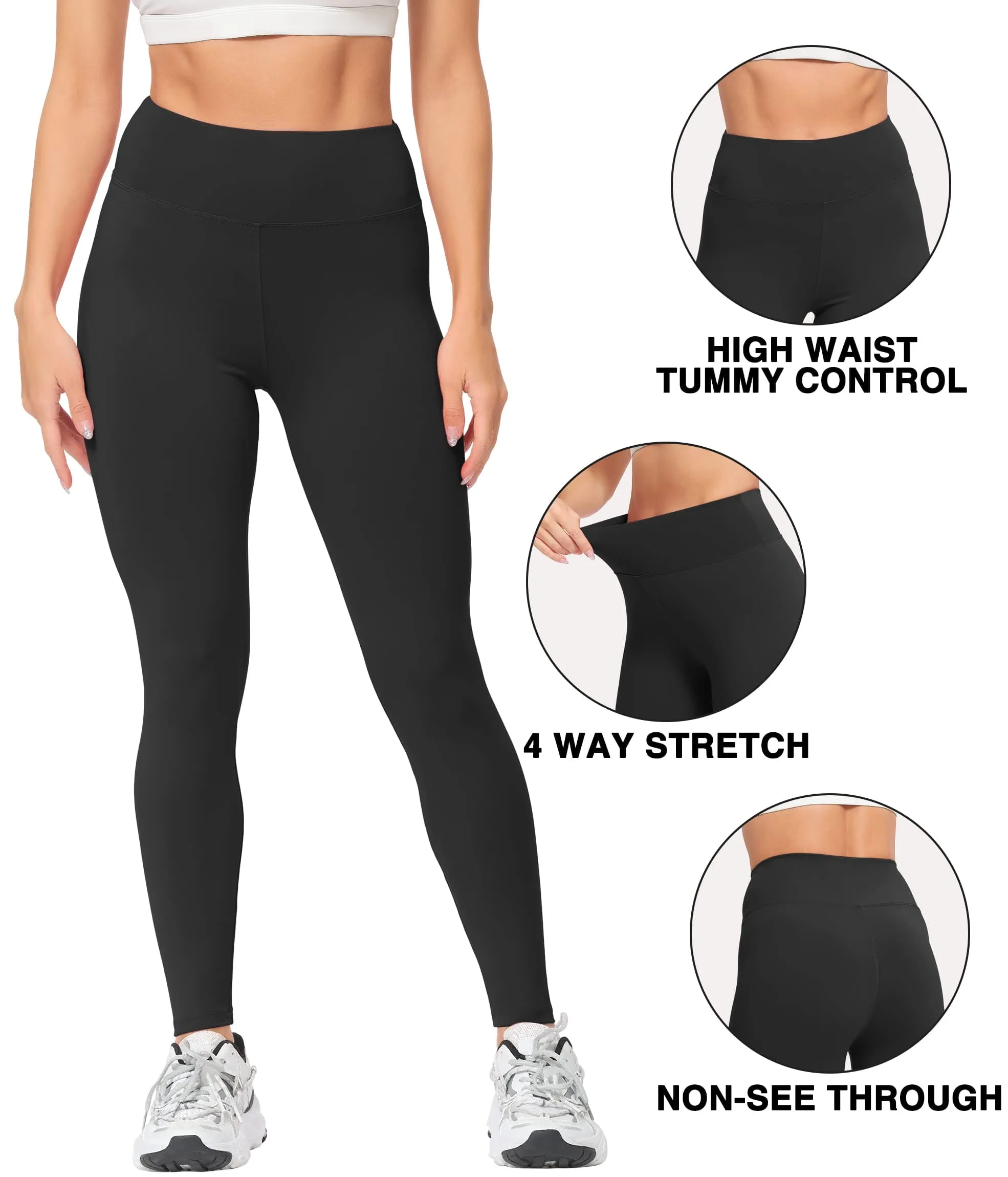 Natural Feelings Buttercloud High Waisted Leggings for Women Pack Tummy Control Athletic Yoga Pants Opaque Slim