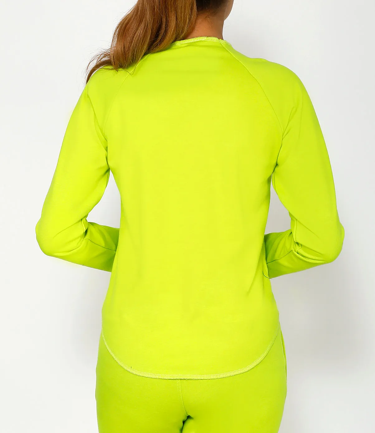 Neon Green Asymmetric Full Sleeve Top