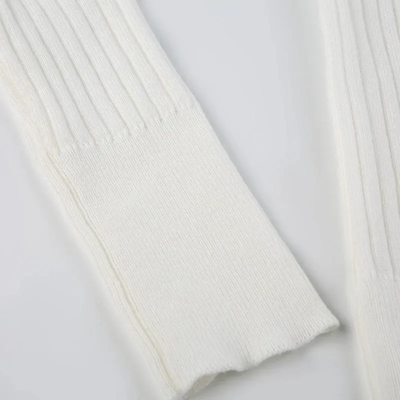 Nia Ribbed White Top