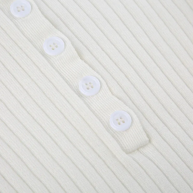 Nia Ribbed White Top