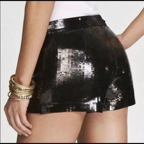 NWOT Black Mid Rise Sequin Shorts