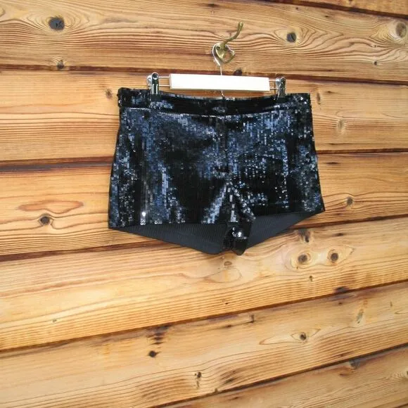 NWOT Black Mid Rise Sequin Shorts