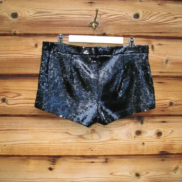 NWOT Black Mid Rise Sequin Shorts