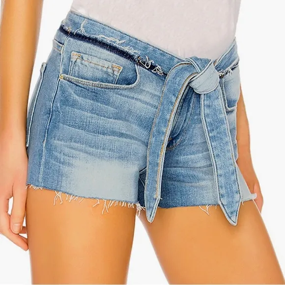 NWT FRAME Le Cutoff in Hannington Tie Waist Denim Shorts Women’s Size 26