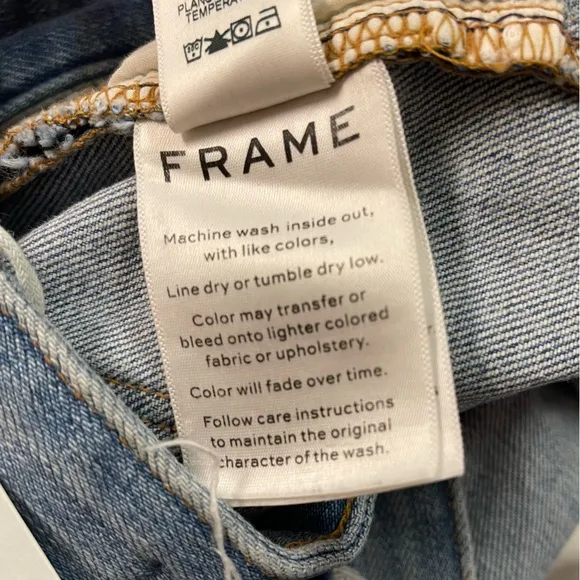 NWT FRAME Le Cutoff in Hannington Tie Waist Denim Shorts Women’s Size 26