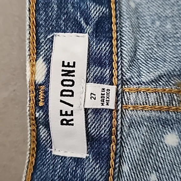NWT RE/DONE Splash 70's High Rise Raw Hem Button Fly Rigid Denim Shorts 27