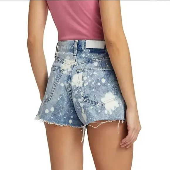 NWT RE/DONE Splash 70's High Rise Raw Hem Button Fly Rigid Denim Shorts 27