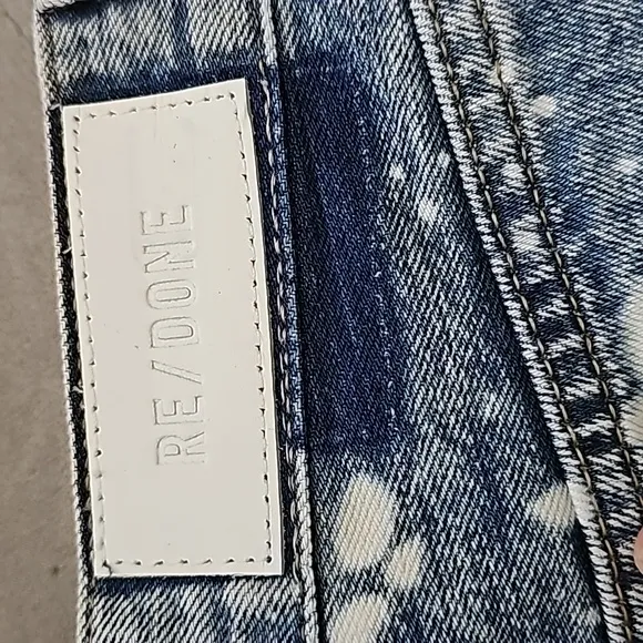 NWT RE/DONE Splash 70's High Rise Raw Hem Button Fly Rigid Denim Shorts 27