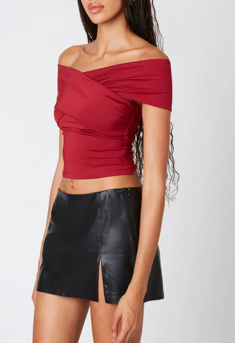 Off Shoulder Criss Cross Top