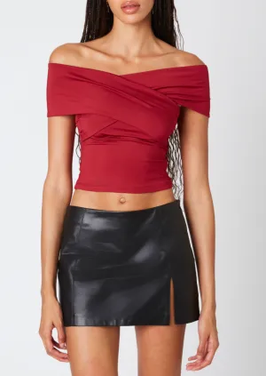 Off Shoulder Criss Cross Top