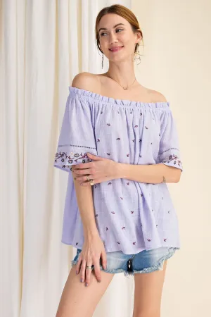 Off Shoulder Lavender Top