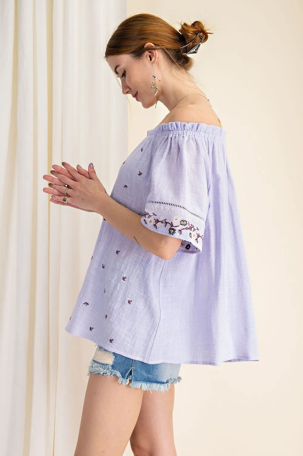 Off Shoulder Lavender Top