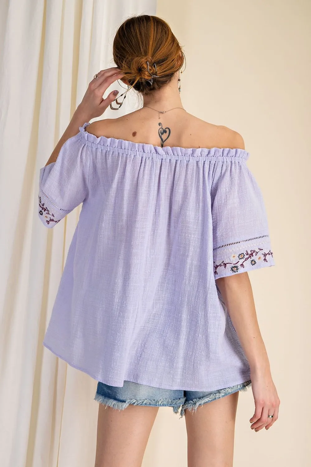 Off Shoulder Lavender Top