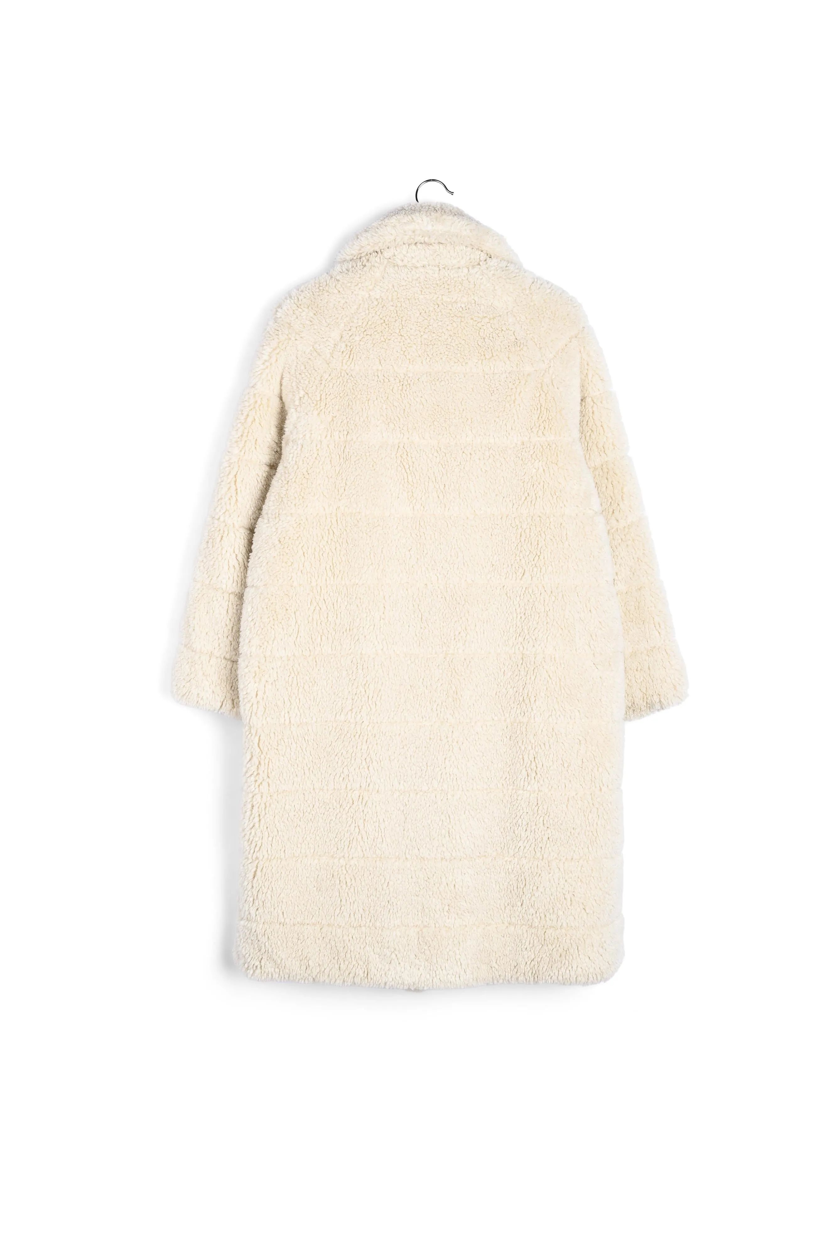 Off-white faux fur puffer coat