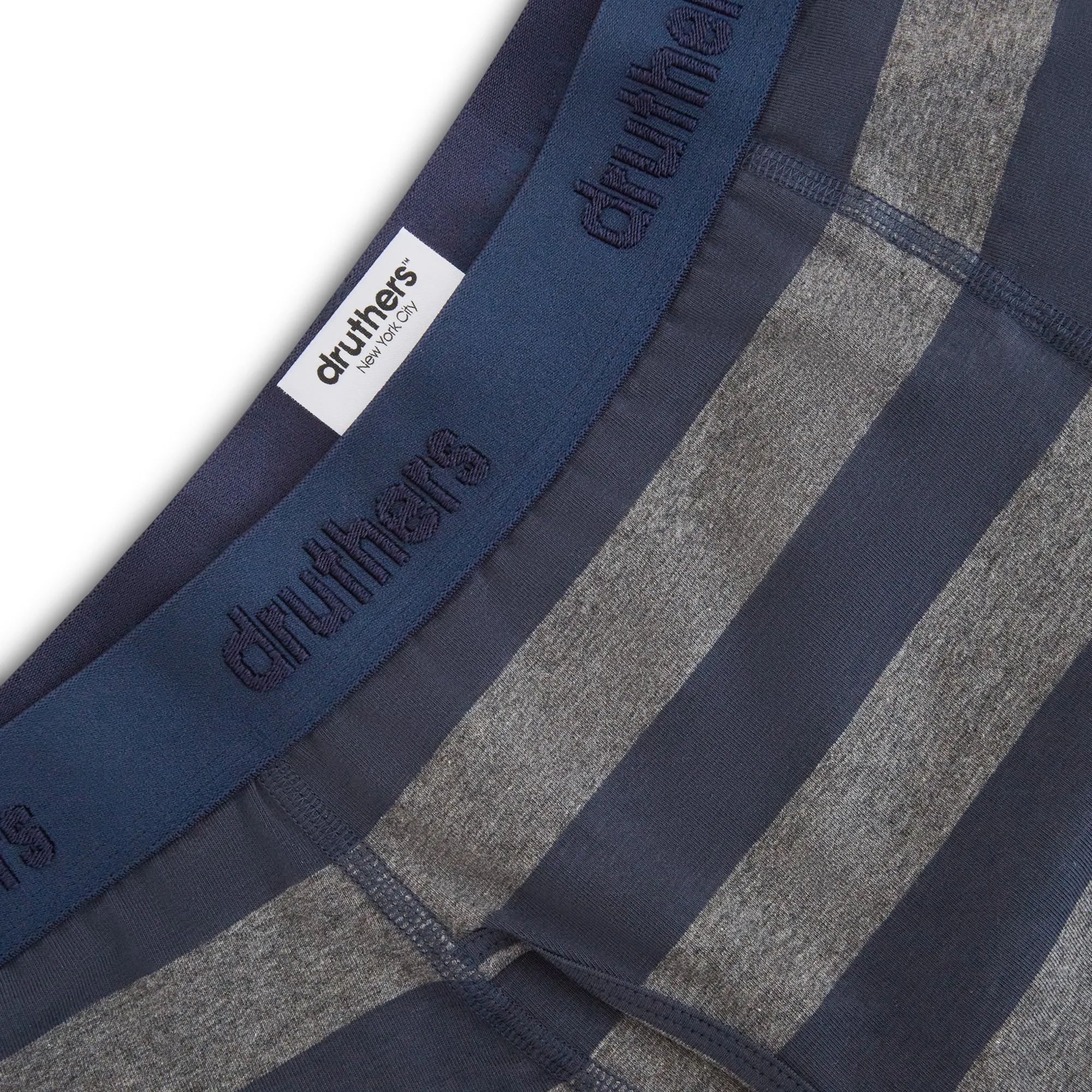 Organic Cotton Boxer Briefs - Charcoal Navy Stripe
