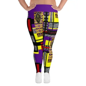 Origɛn Destination |On-Arrival Point of Origɛn African Symbol-inspired Full-figured Purple Leggings