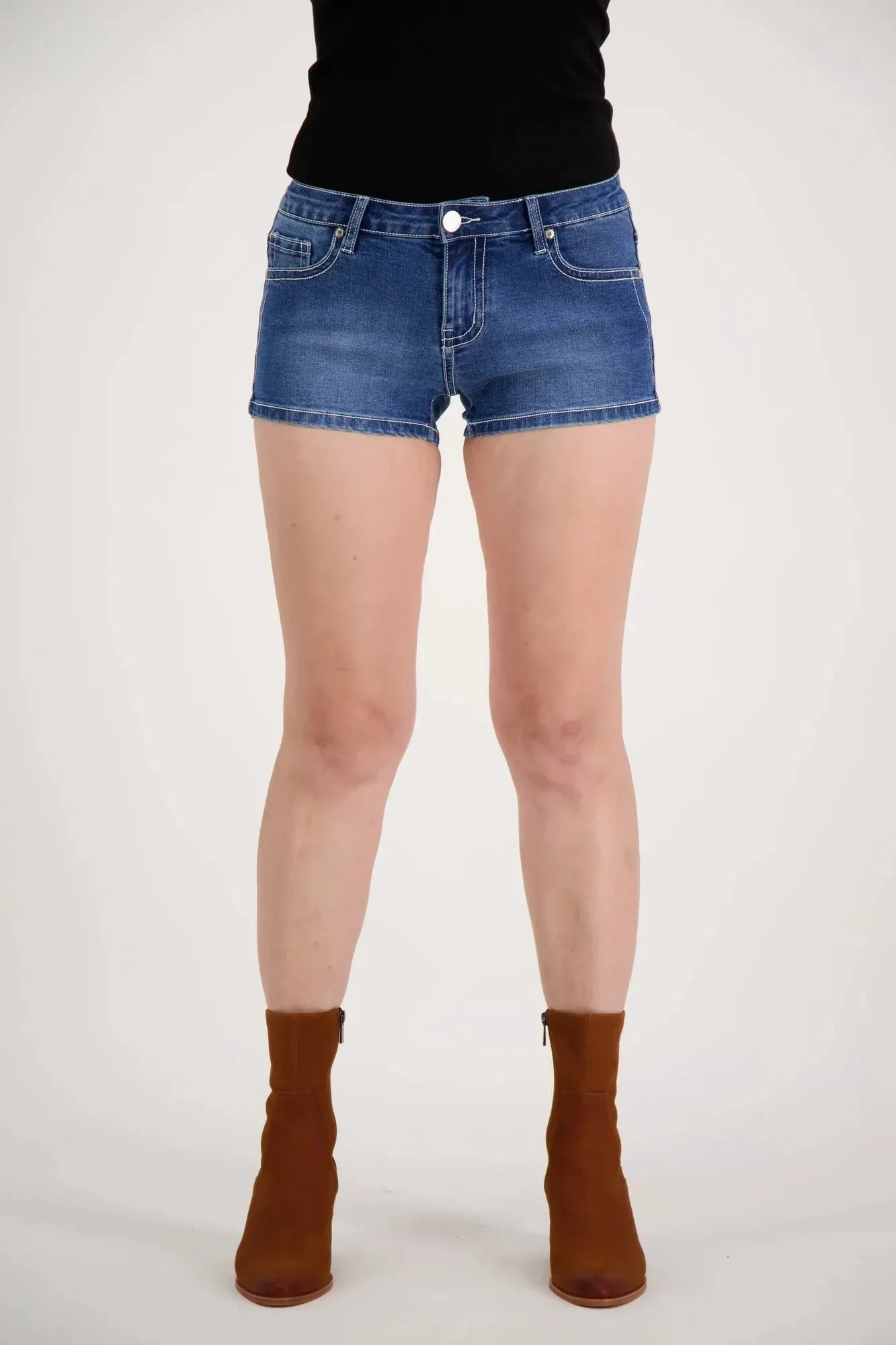 Outback Wildchild Stella Bling Shorty Shorts - Denim OBW23-4016