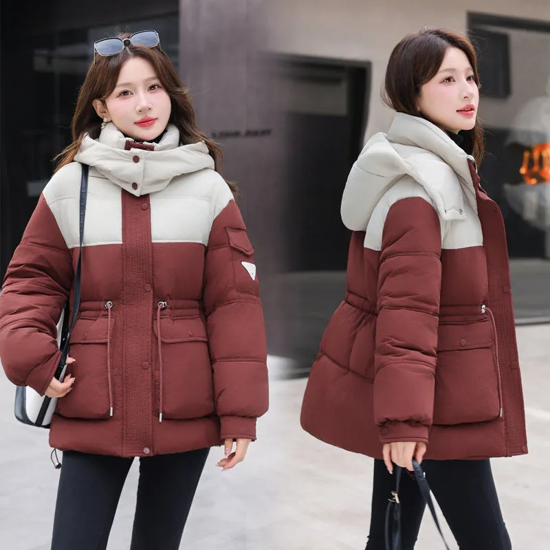 Padded Zip-Up Windproof Puffer Jacket for Women