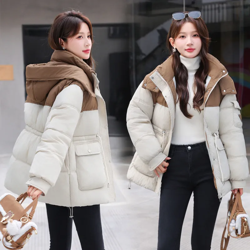 Padded Zip-Up Windproof Puffer Jacket for Women