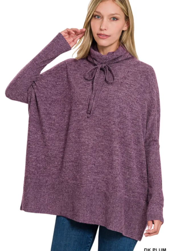 Pam Cowl Neck Sweater | Dark Plum