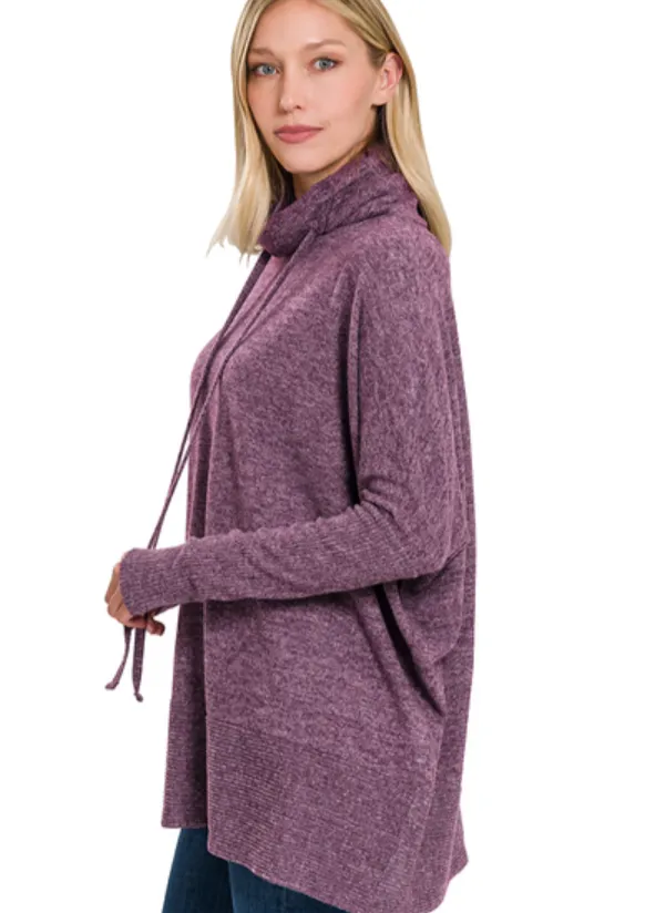 Pam Cowl Neck Sweater | Dark Plum