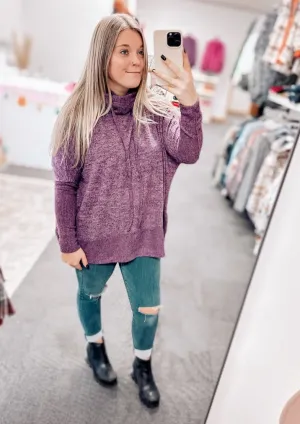 Pam Cowl Neck Sweater | Dark Plum