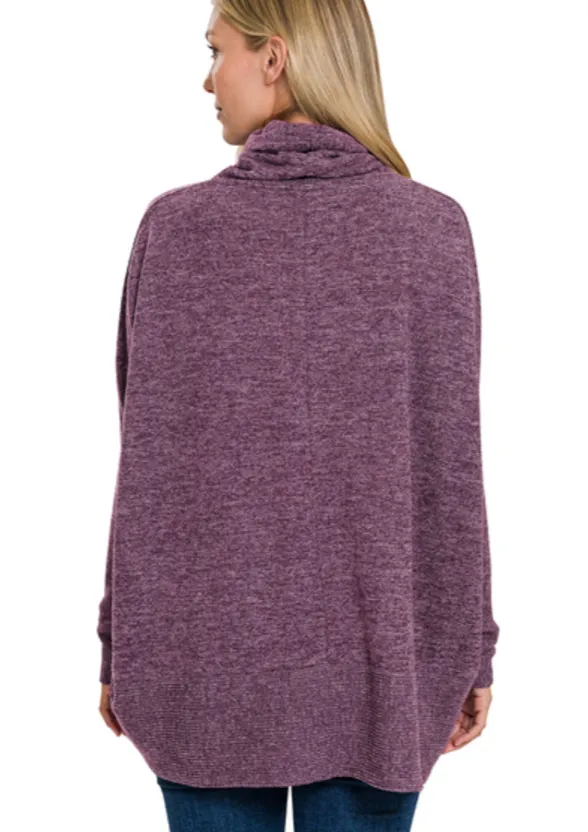 Pam Cowl Neck Sweater | Dark Plum