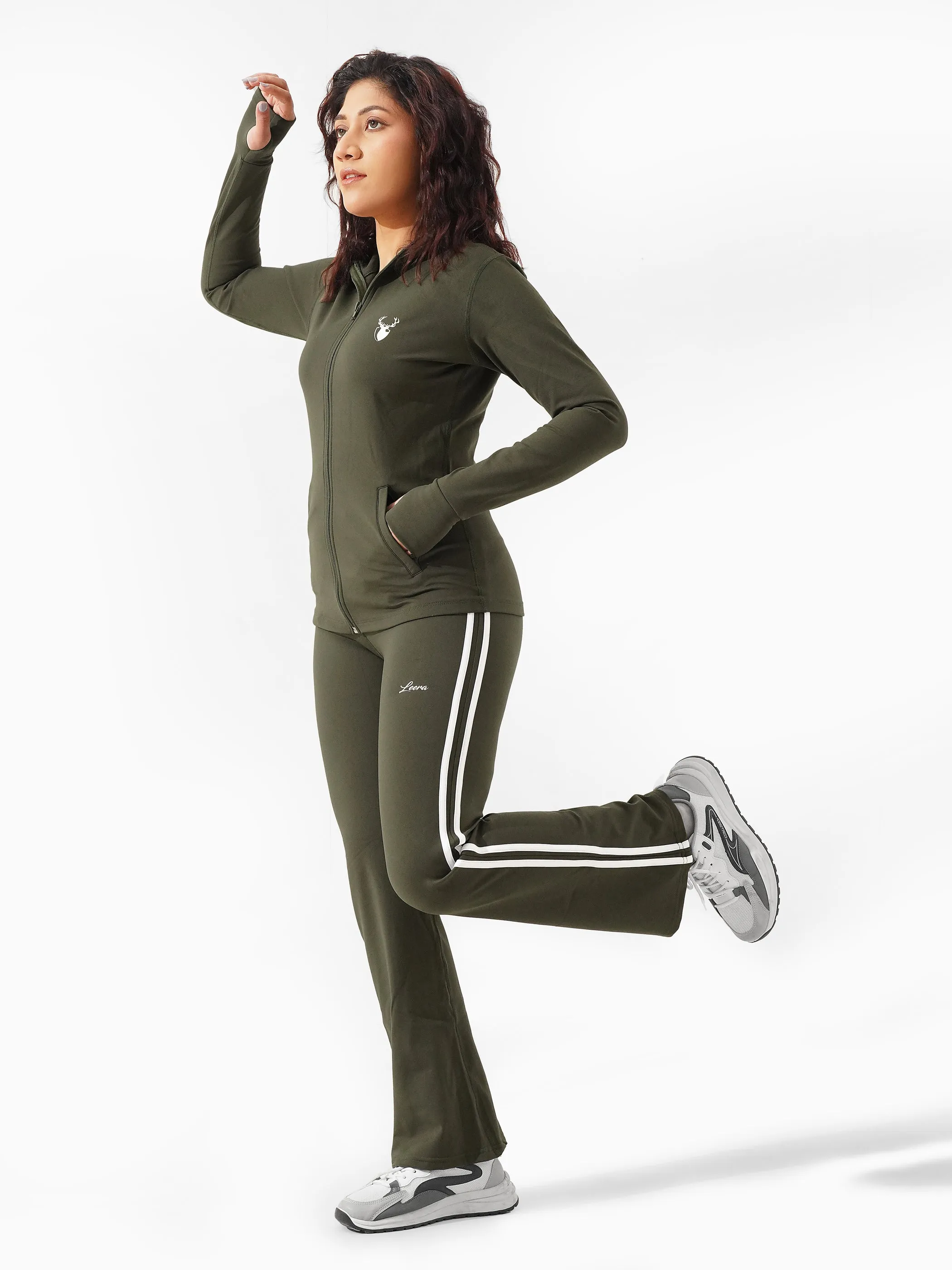 Parallel Rubex Winter Warm Flare Legging in Olive