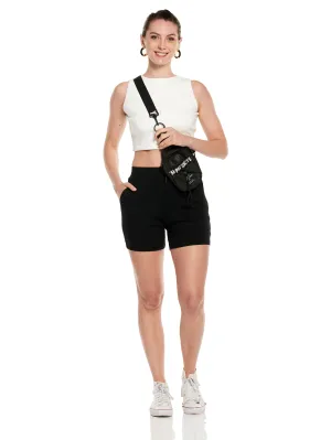 Patched Pocket Cotton Modal Spandex Shorts