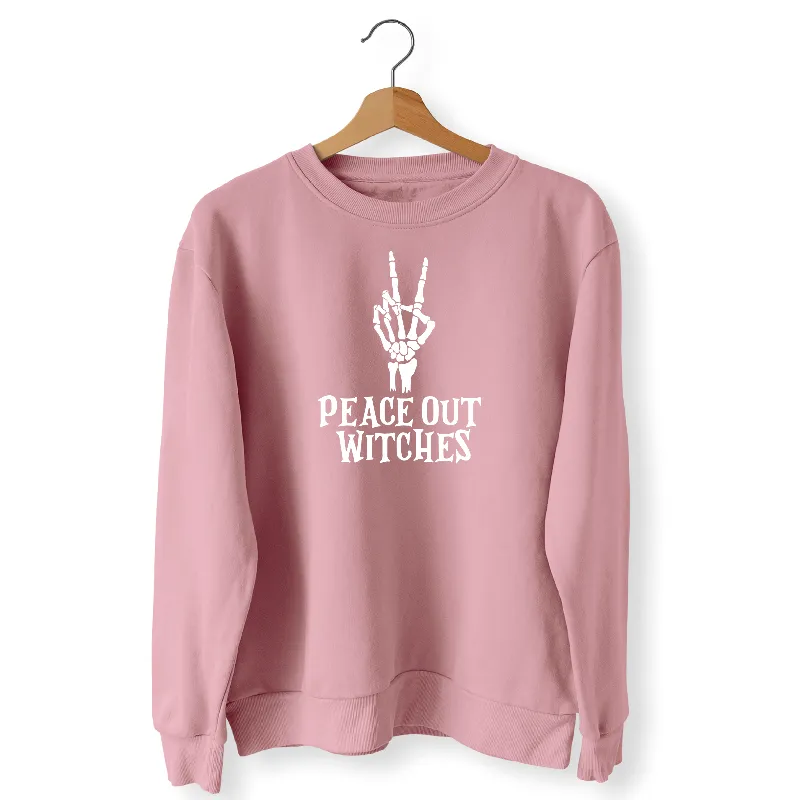 Peace Out Witches Skeleton Hand Adult's Sweatshirt