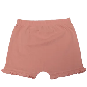 Peach Cotton Frill Shorts