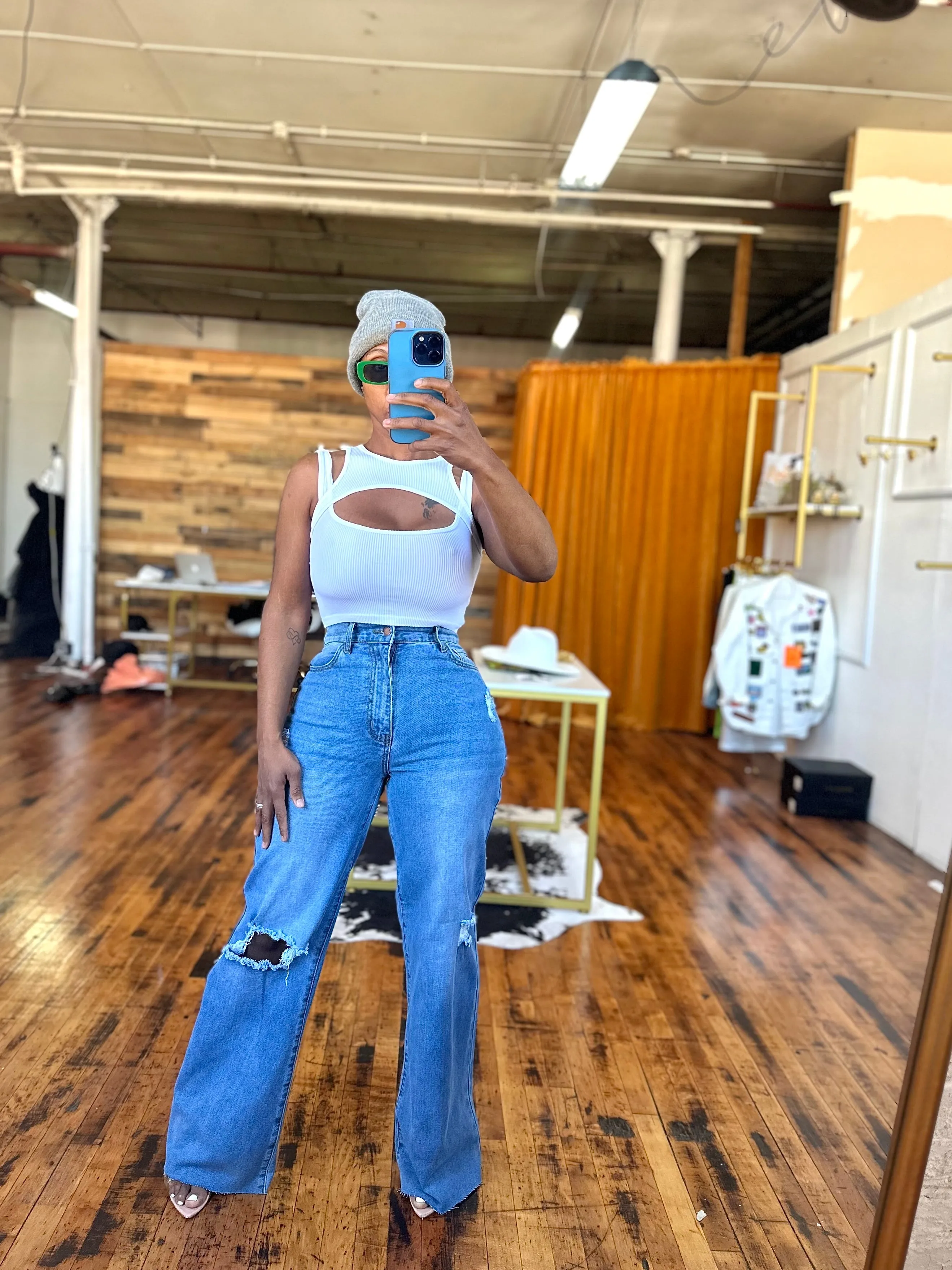 Peek A Boob Ribbed Crop
