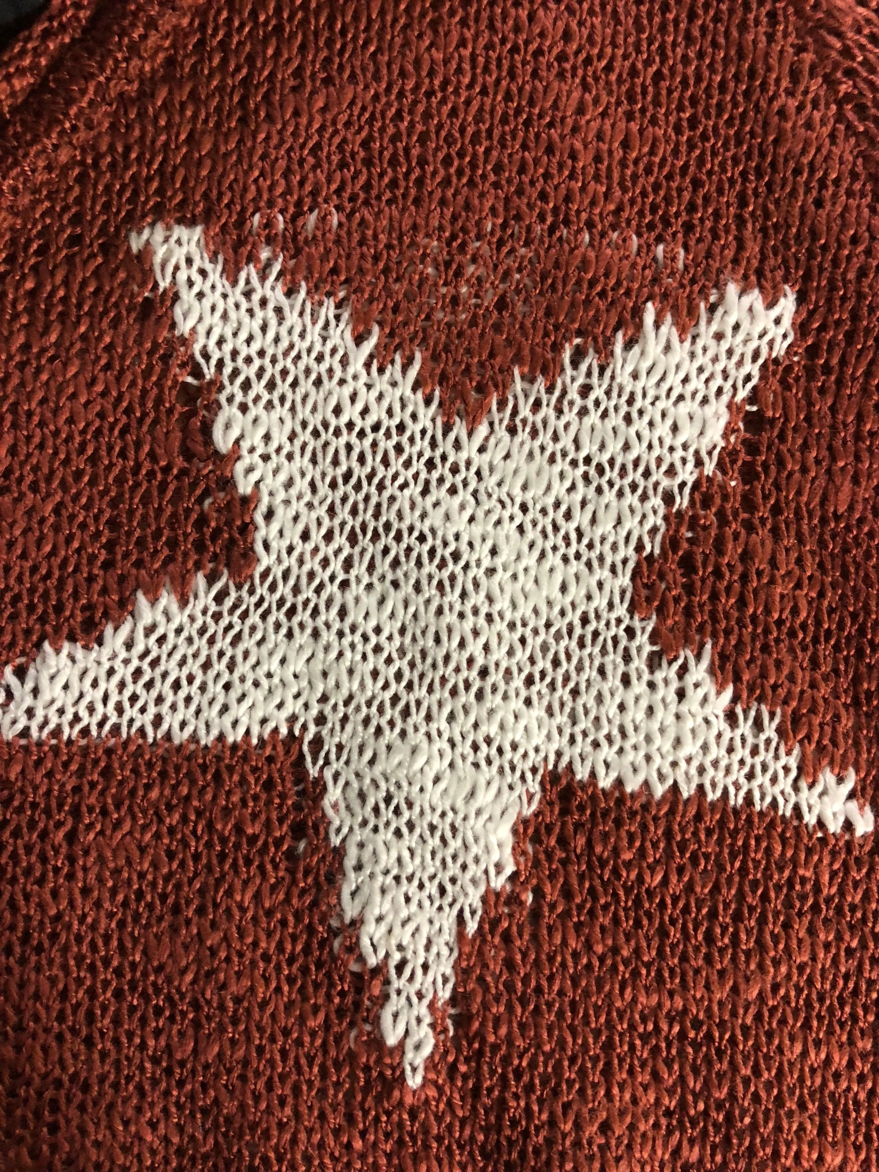 Perfect Timing Knitted Star Top- Burnt Orange