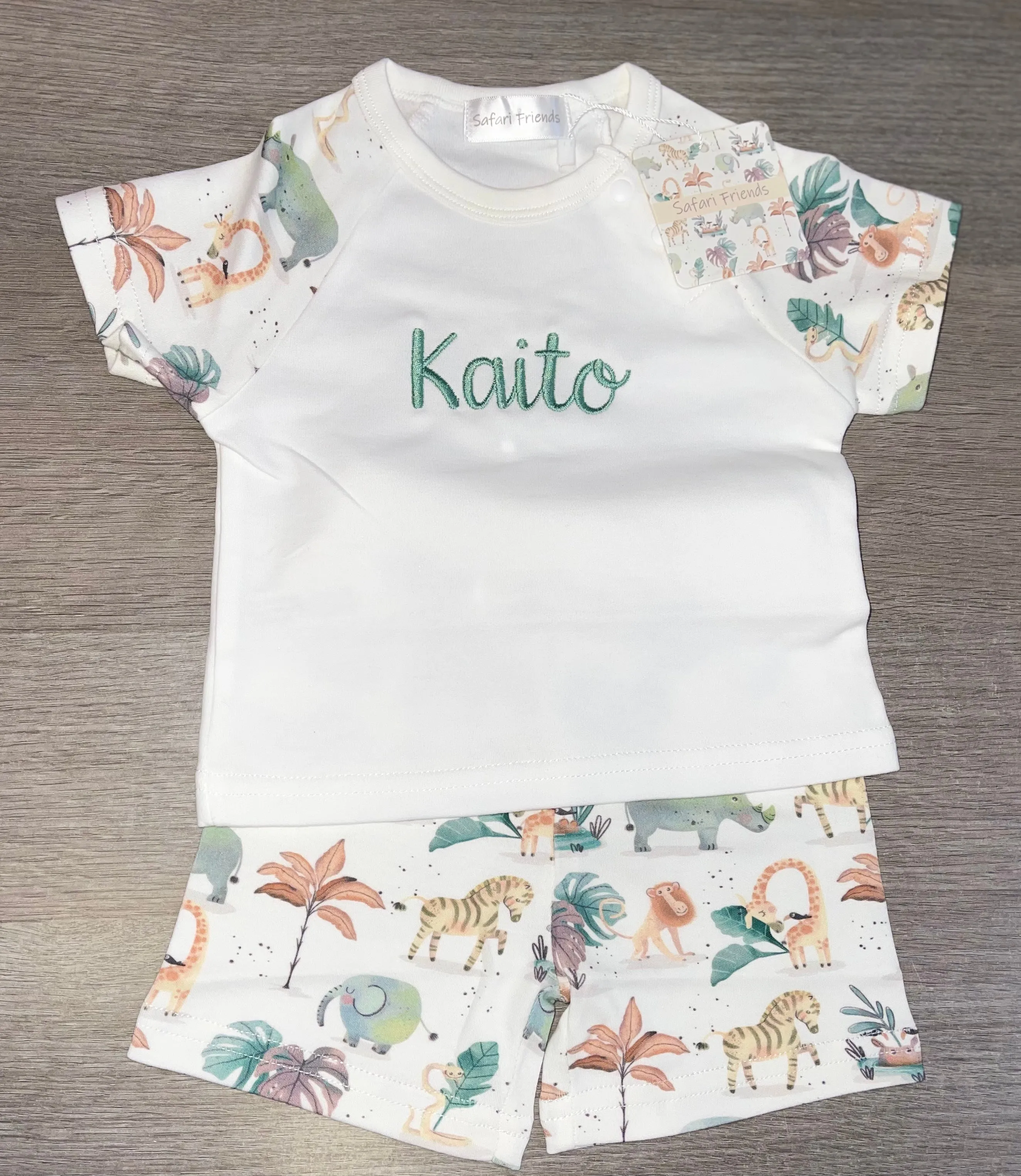 Personalised Safari Friends T-shirt & short set -