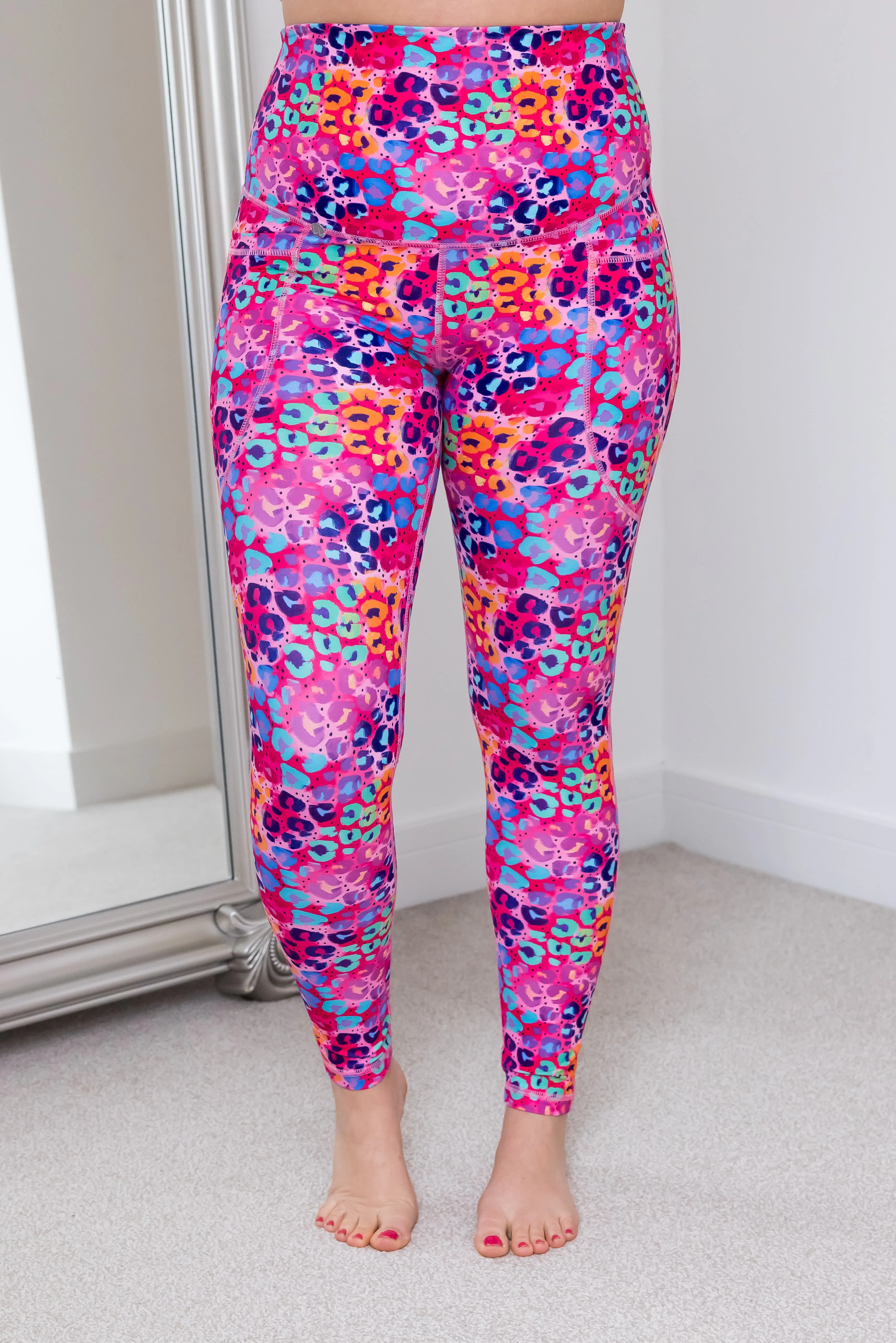 Pink Fizz Leopard Print 2 Pocket Full Leggings