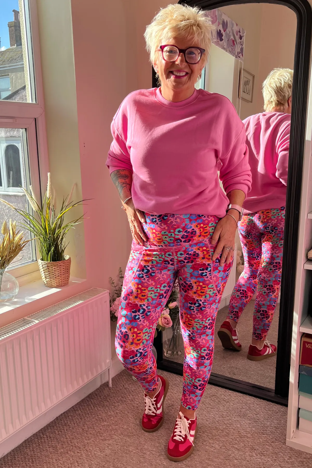 Pink Fizz Leopard Print 2 Pocket Full Leggings