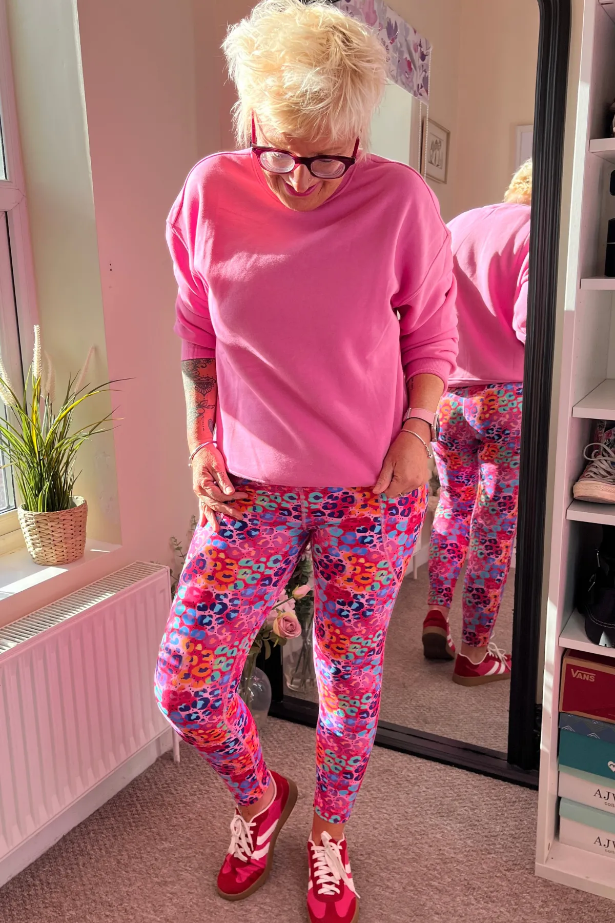 Pink Fizz Leopard Print 2 Pocket Full Leggings