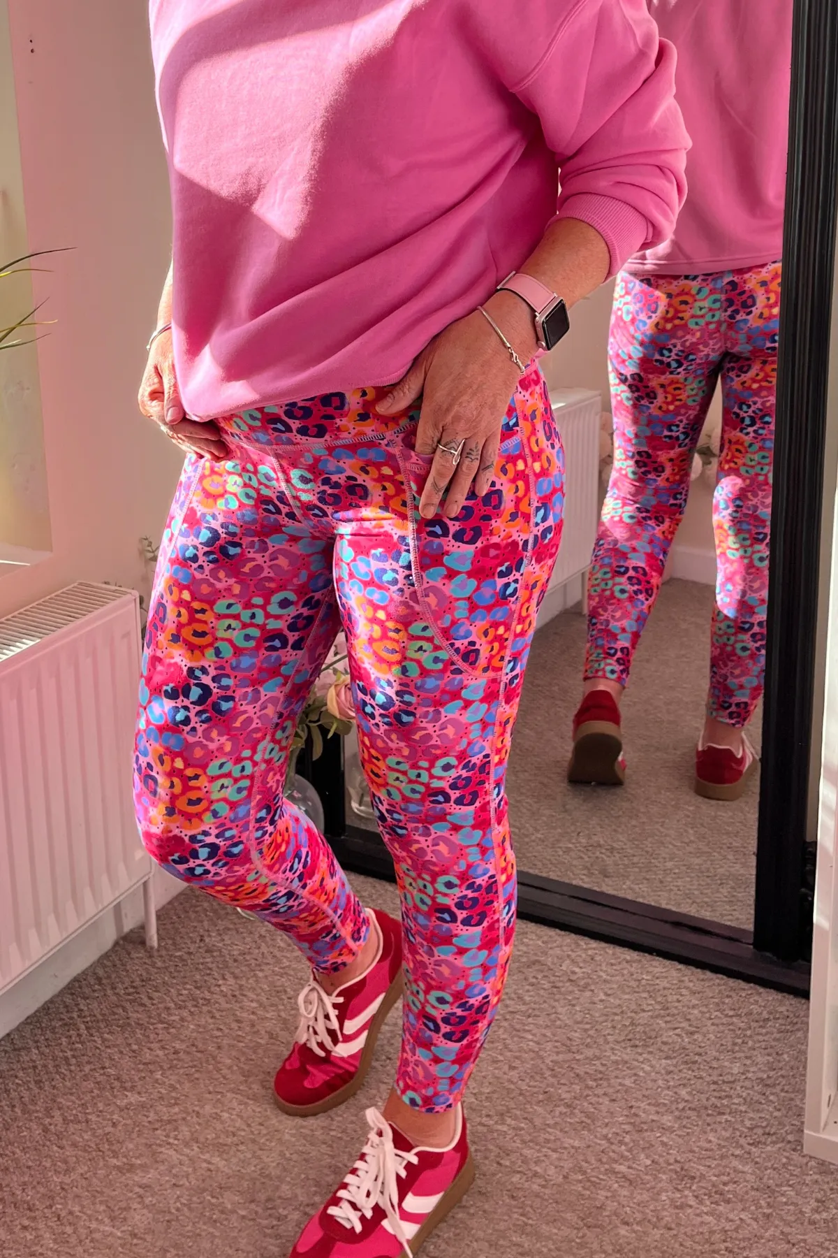 Pink Fizz Leopard Print 2 Pocket Full Leggings