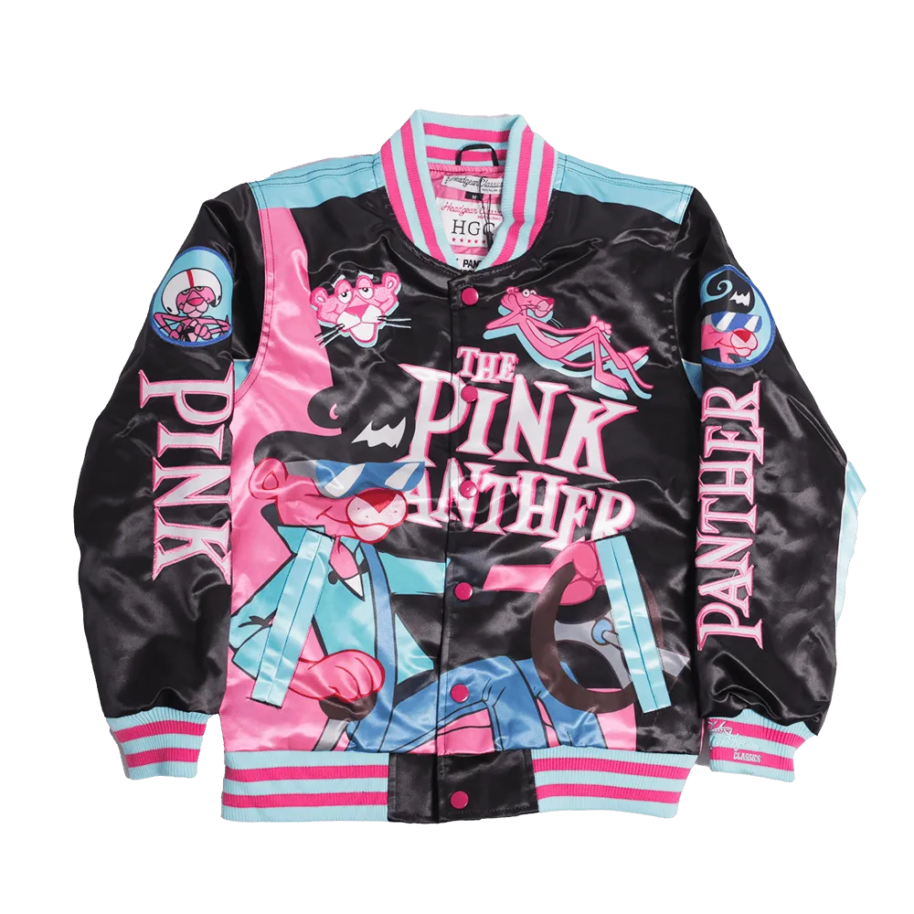 PINK PANTHER SATIN JACKET (BLACK)
