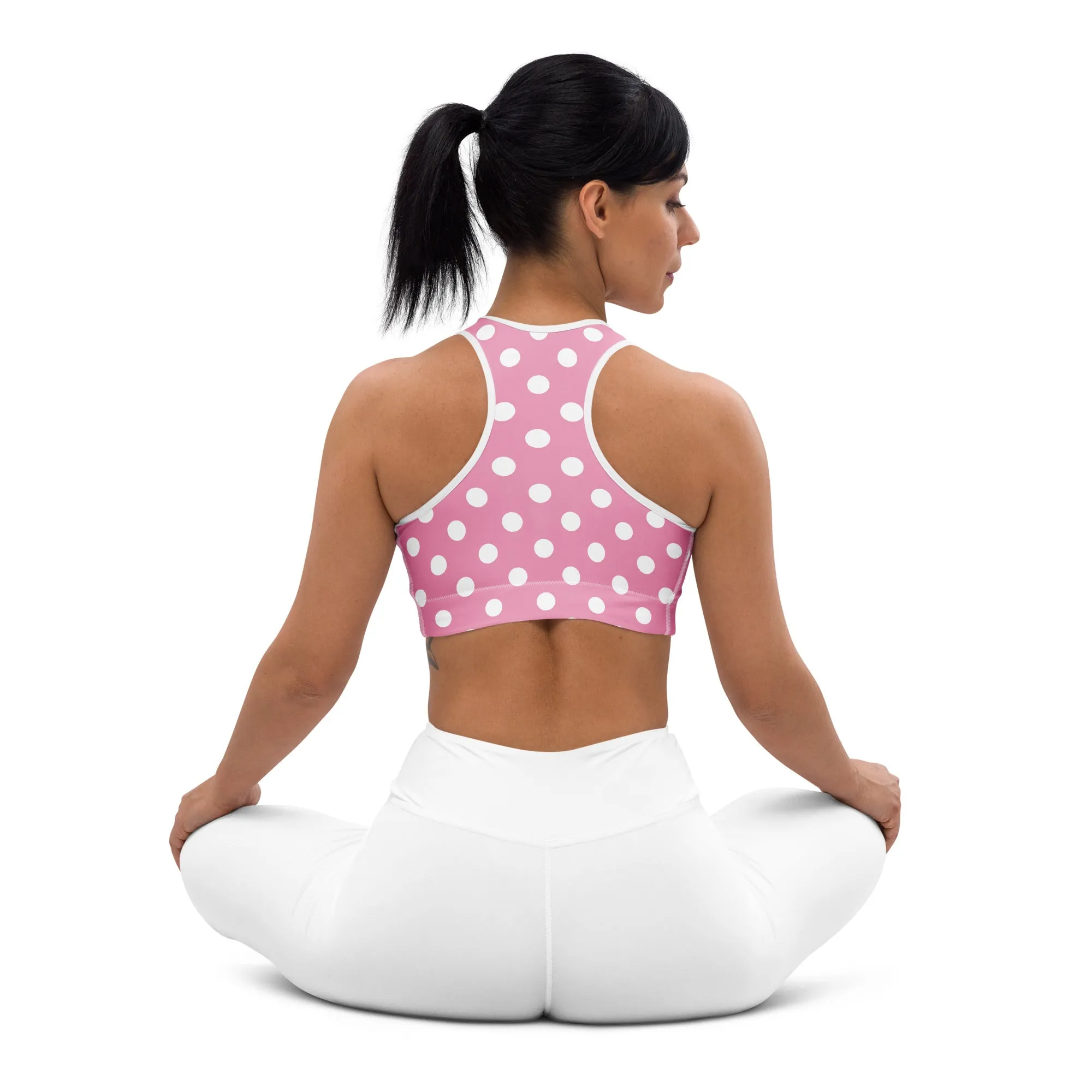 Pink Polka Dot Sports bra