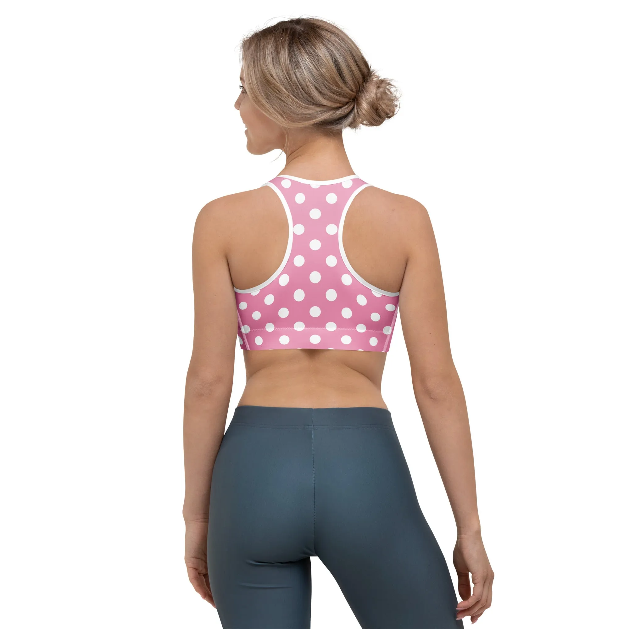 Pink Polka Dot Sports bra