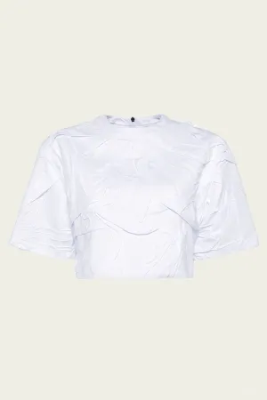 Pleated Crop Top in White