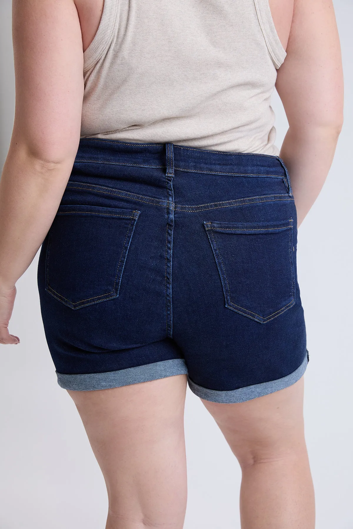 Plus High Rise Premium Stretch FoldOver Cuff Short, Pack of 6