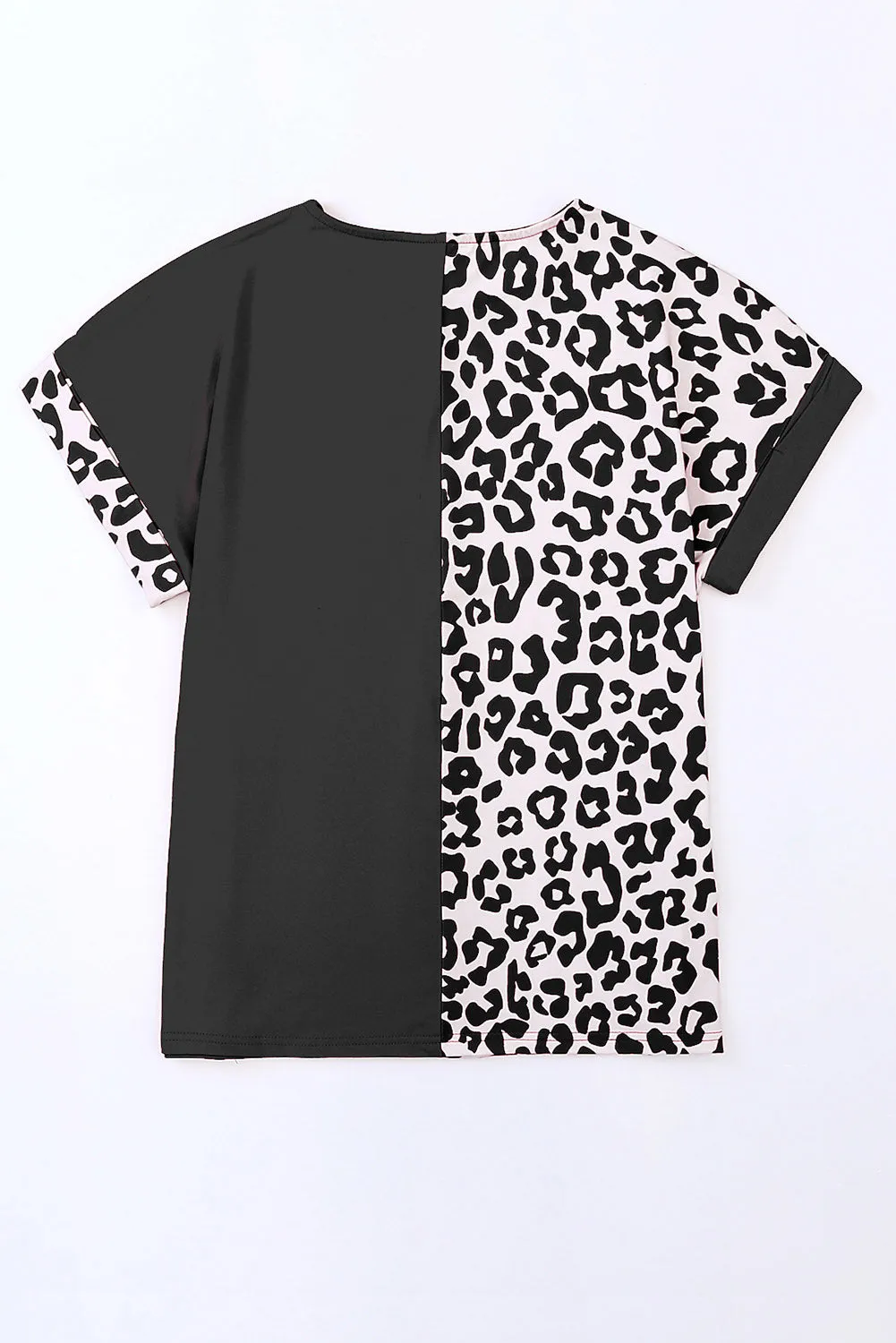Plus Size Leopard Round Neck Top