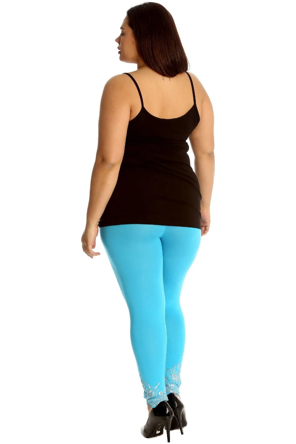 Plus Size Sequin Stretch Leggings