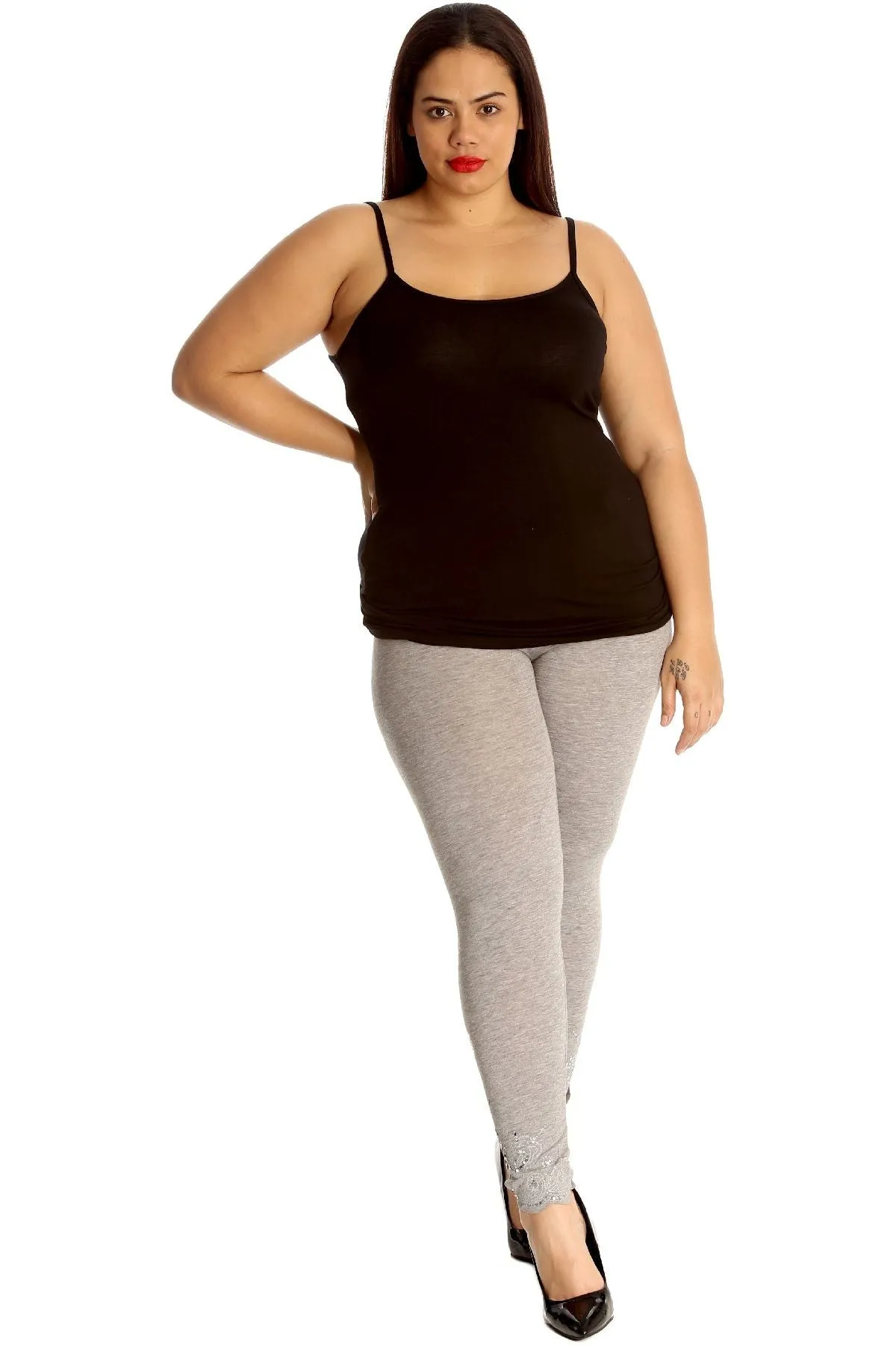 Plus Size Sequin Stretch Leggings