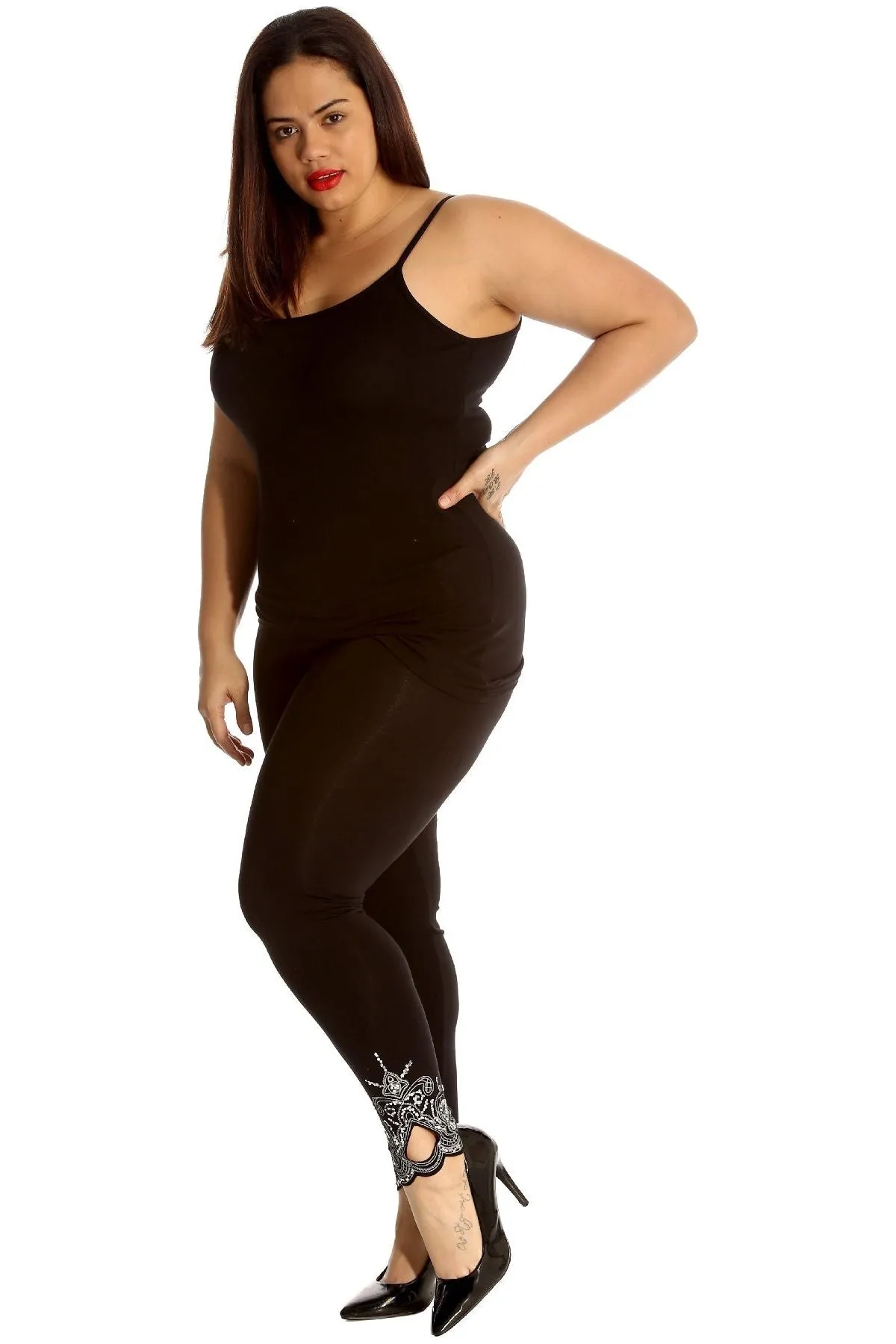 Plus Size Sequin Stretch Leggings