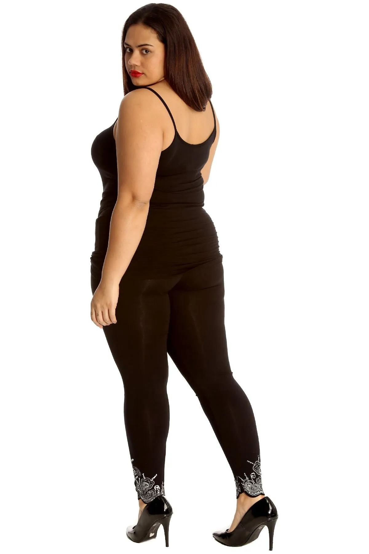 Plus Size Sequin Stretch Leggings